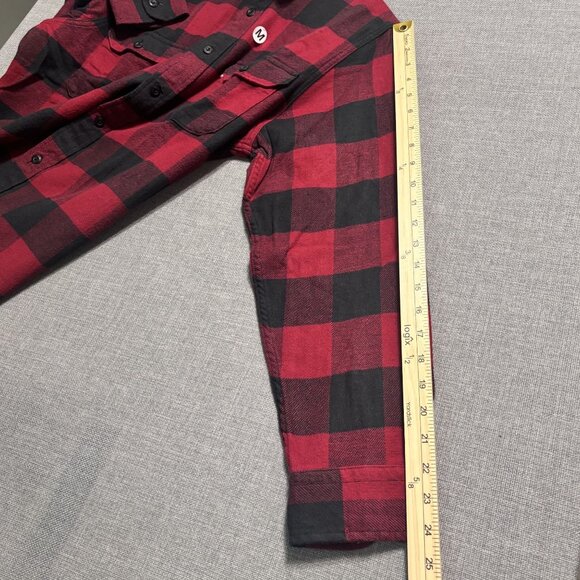 Levis Red & Black Buffalo Plaid Button-Up Flannel Shirt - M - Picture 7 of 13